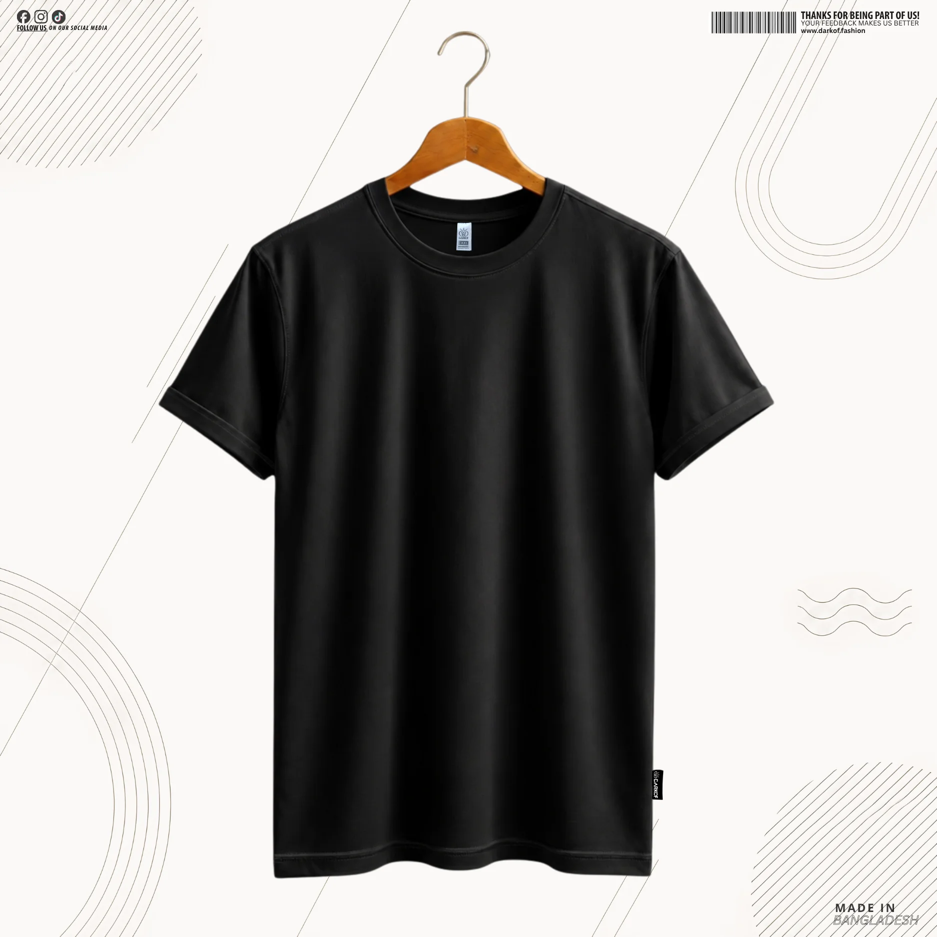 DARKOF HALF SLEEVE PLAIN T-SHIRT PHANTOM