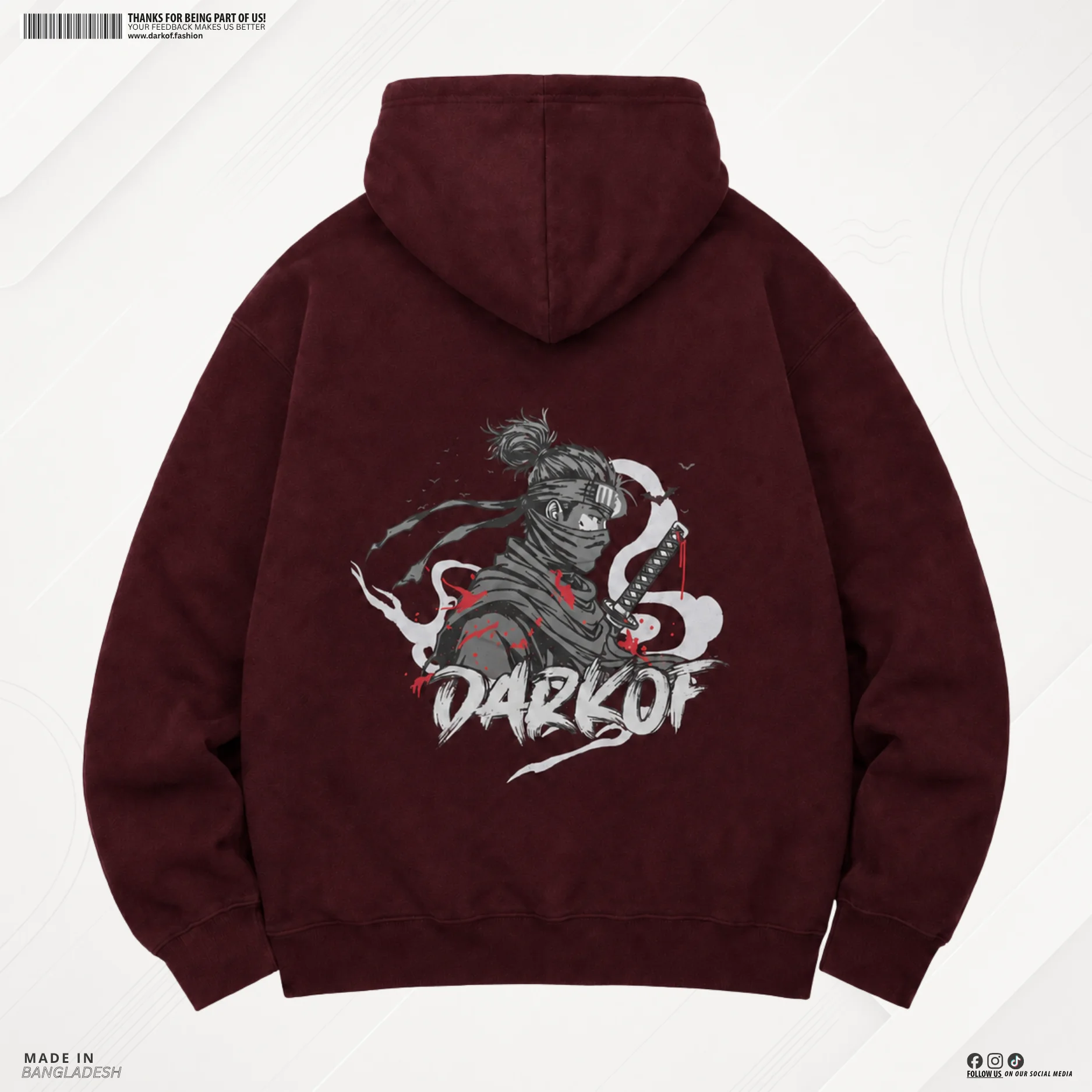 Man Premium Hoodie NinjaX - Maroon