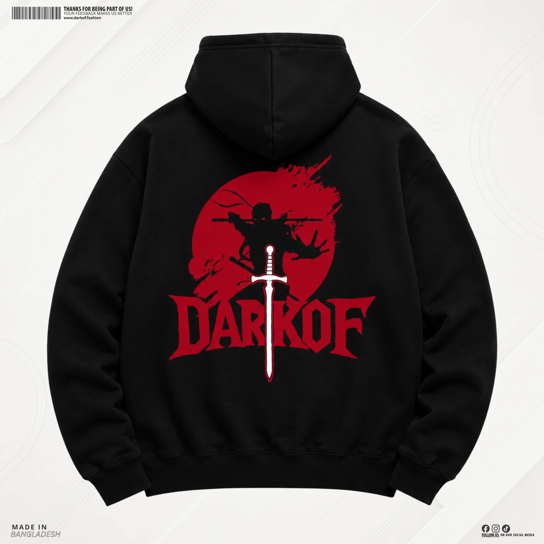 Man Premium Hoodie Shadow Blade - Black