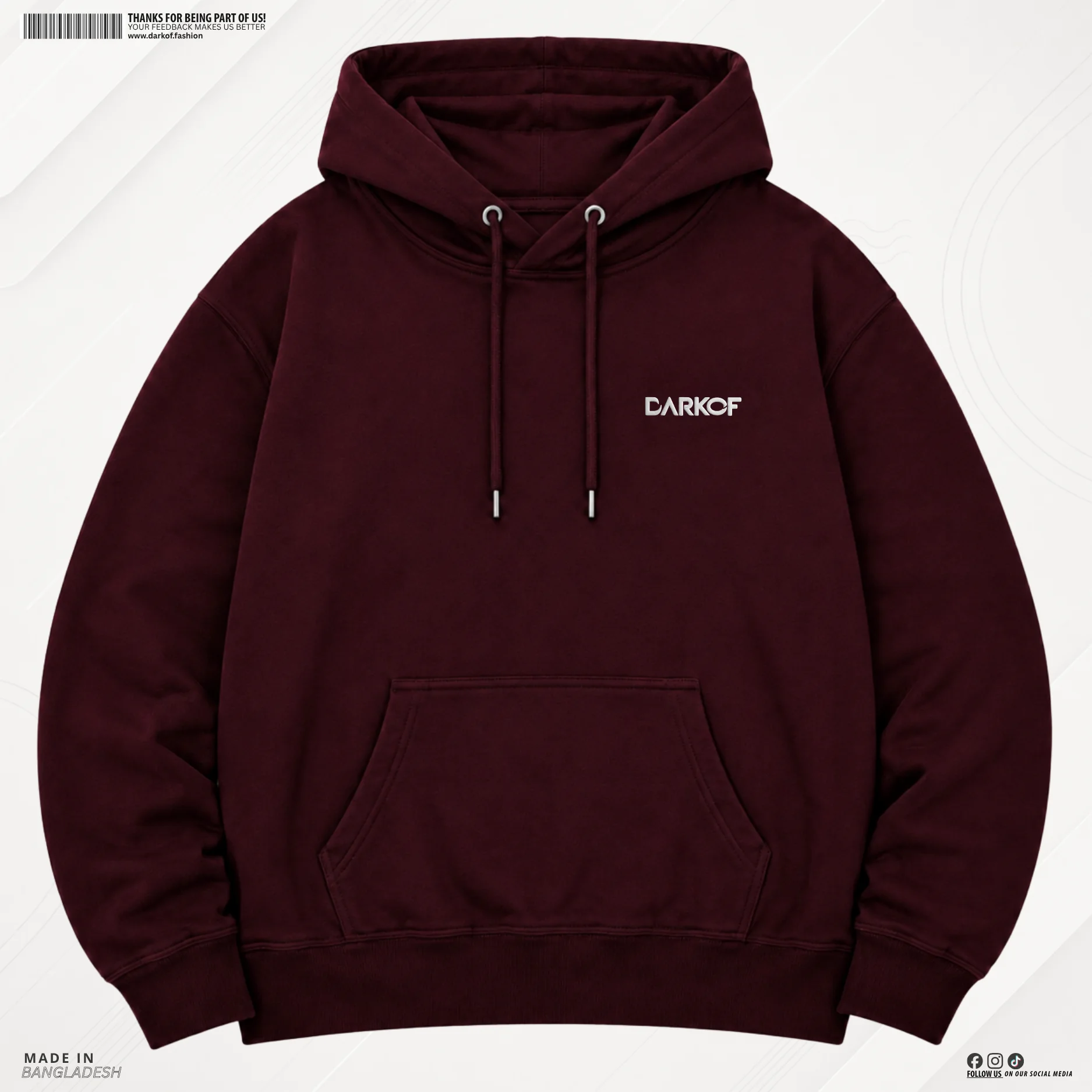 Man Premium Hoodie Shadow Blade - Maroon 1
