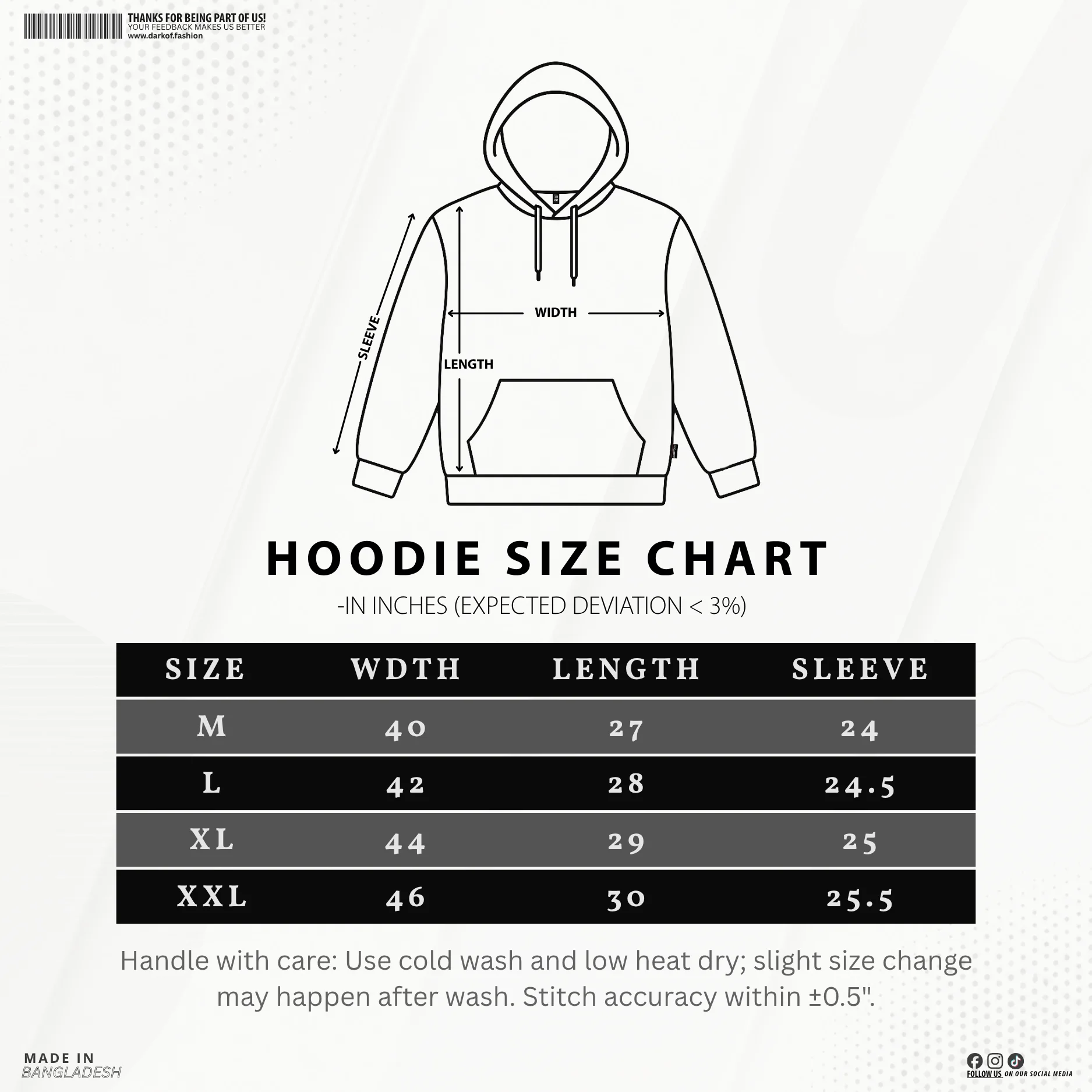 Man Premium Hoodie Size
