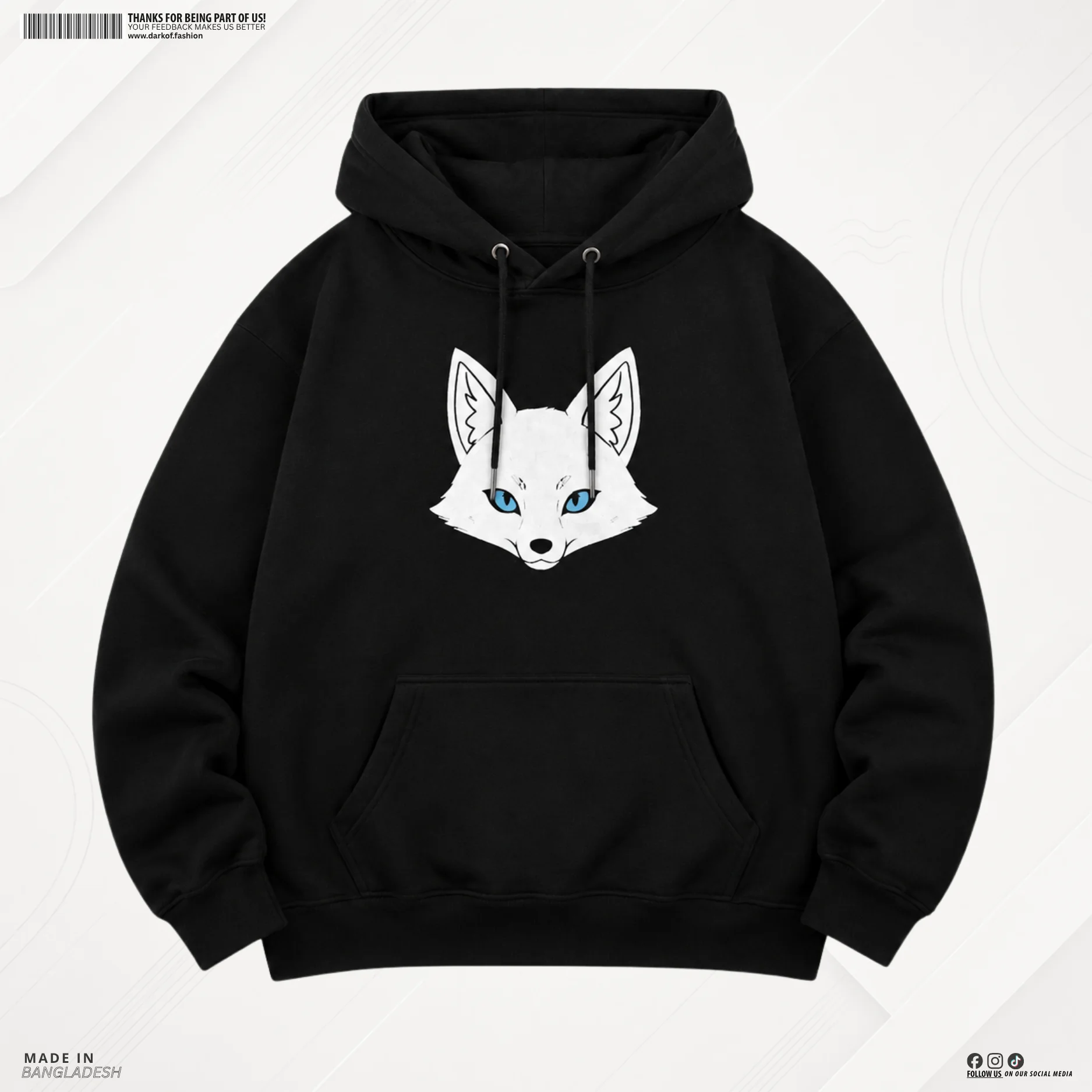 Man Premium Hoodie Wolf - Black 1