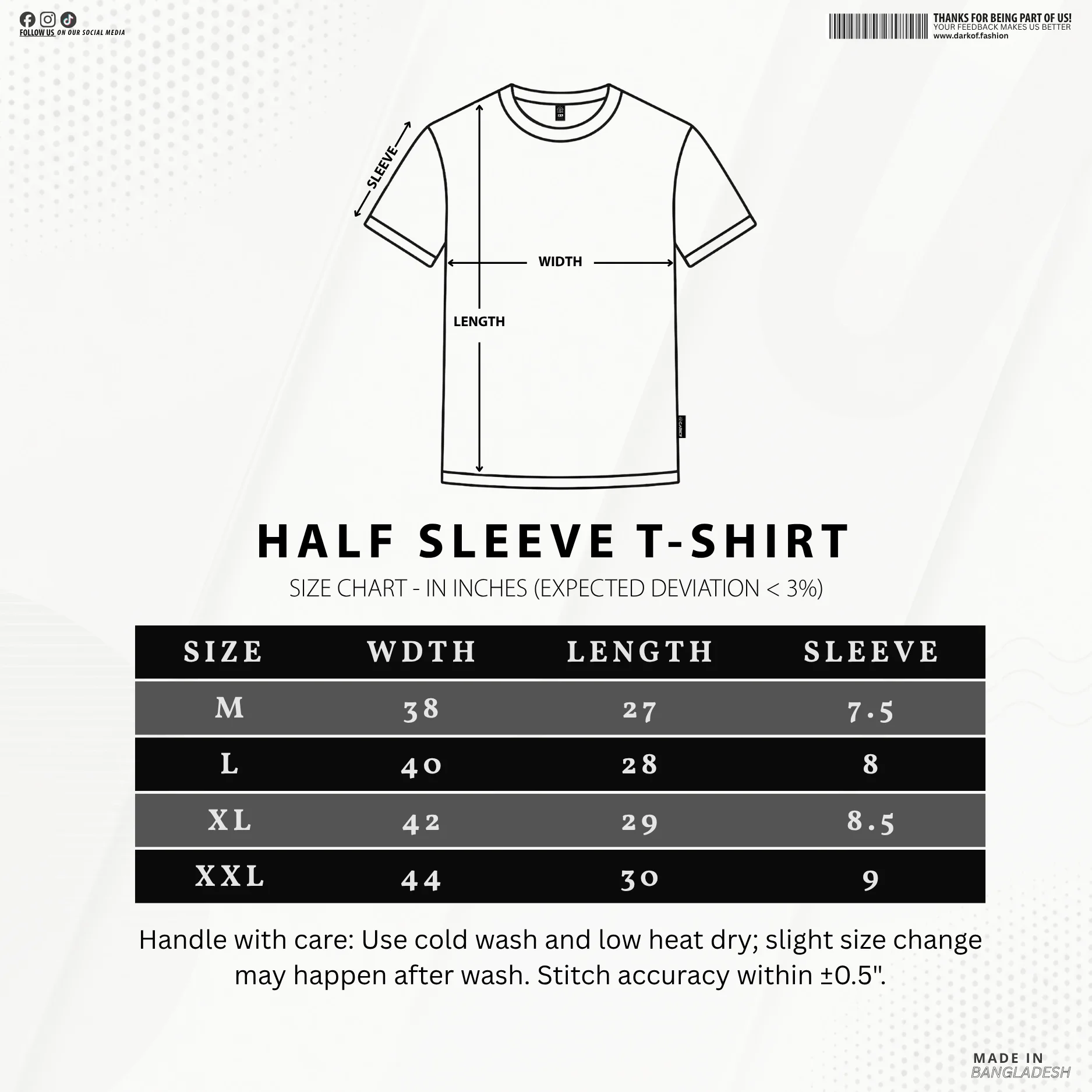 PLAIN T-SHIRT SIZE