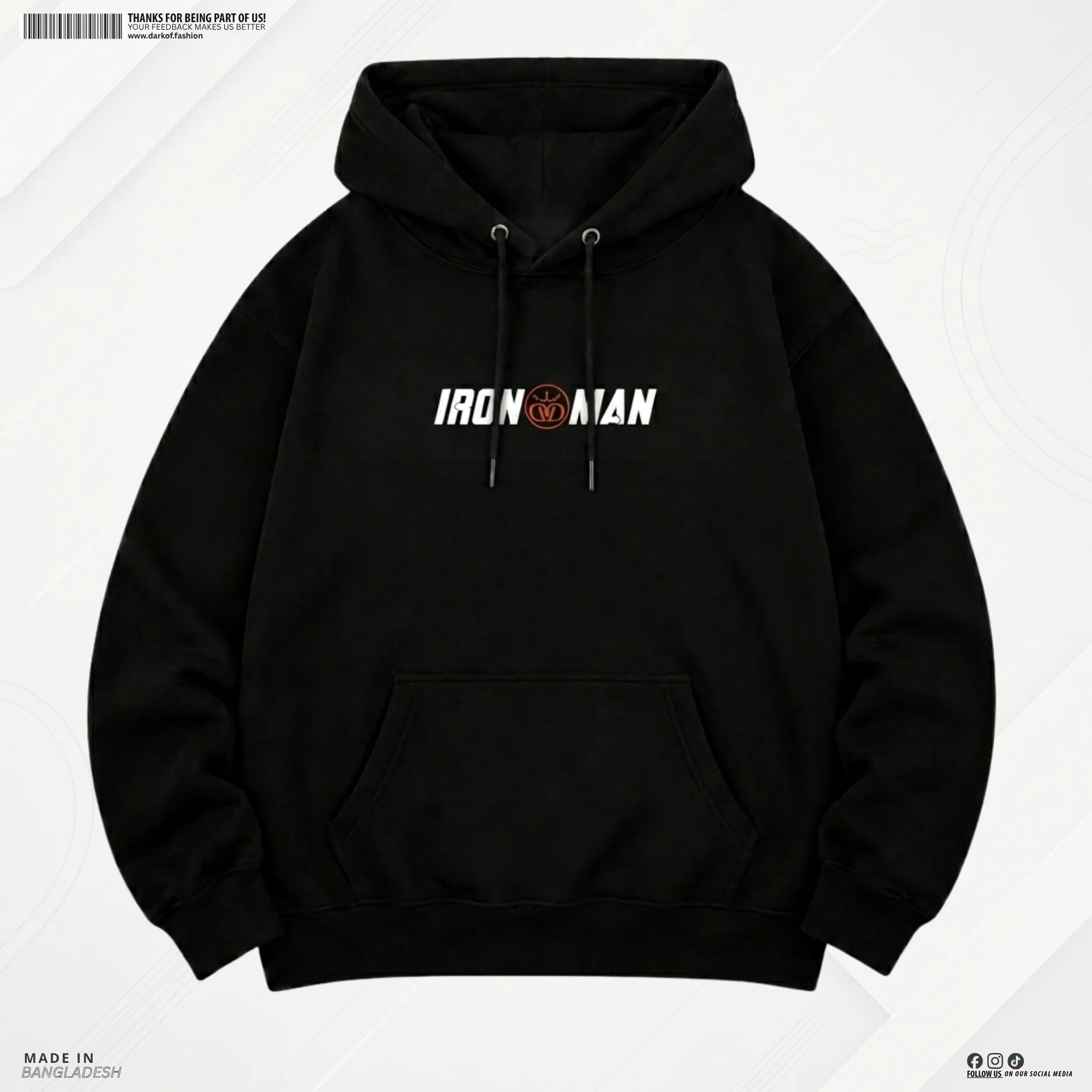 Man Premium Hoodie IronX - Black 1