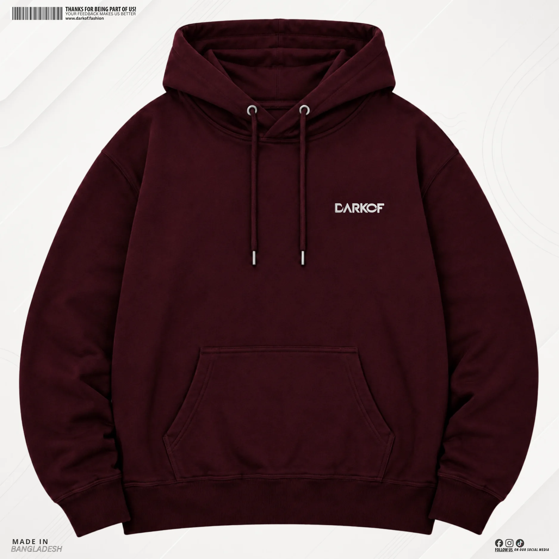 Man Premium Hoodie NinjaX1 - Maroon 1