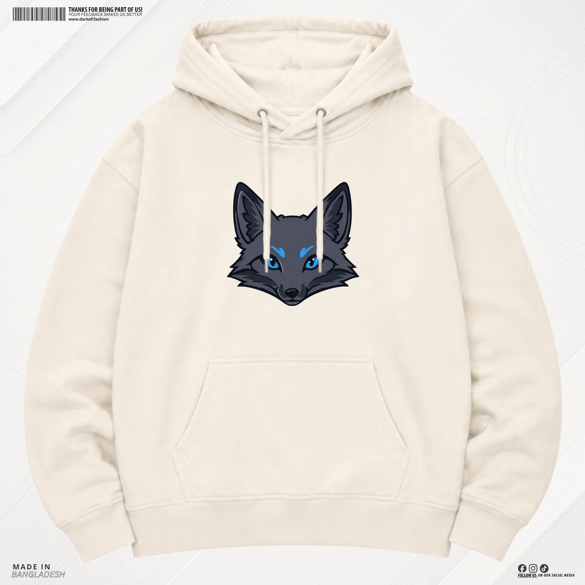 Man Premium Hoodie Wolf - Off White 1